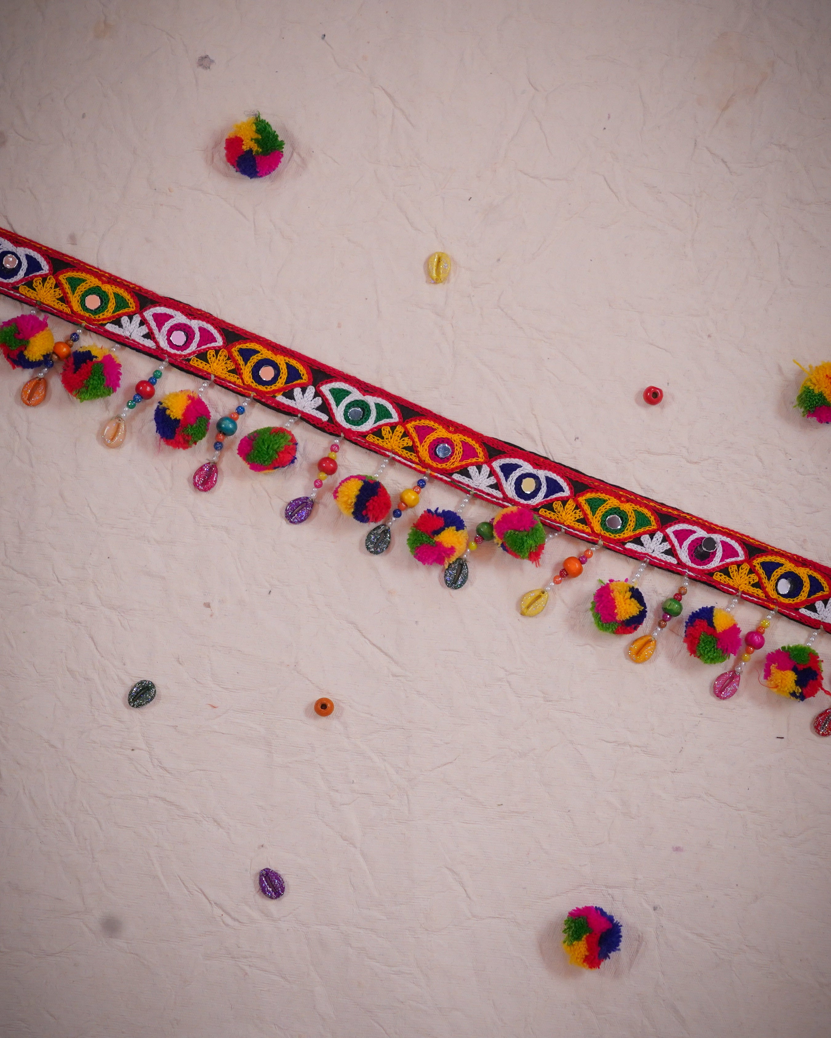 Vibrant Handmade Embroidered Navratri Waist Belt in 22 inch with adjustable string