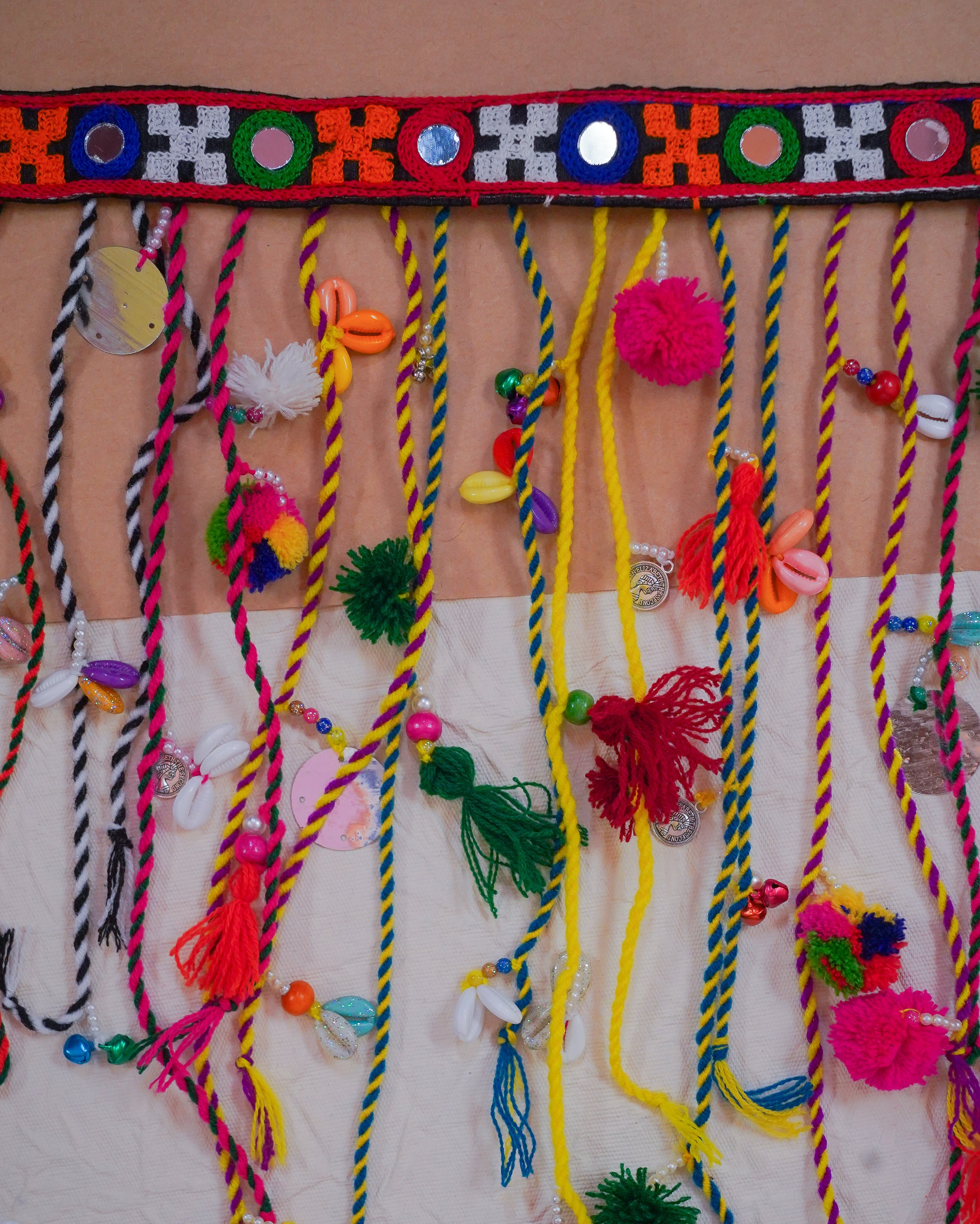 Premium Navratri Dandiya Waist Belt with Mirror Work and Festive Tassel Danglers in 22 inch with adjustable string